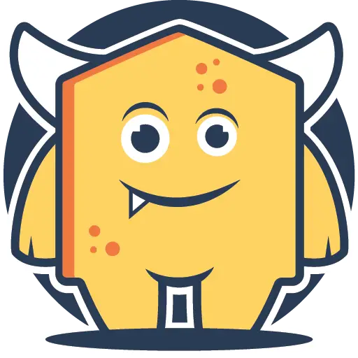 Moxie, the Chief Monster Officer (CMO) of DWELLING Monster with a blue background.